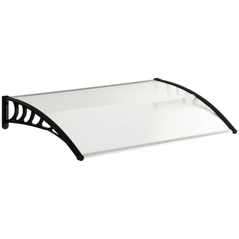 Outsunny Tettoia per Esterni Curva con Viti e Bulloni Inclusi, in Policarbonato, PP e Alluminio, 122x89x24 cm