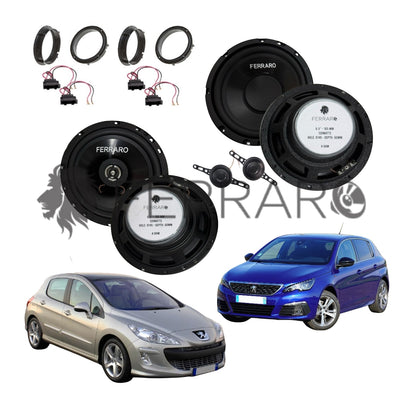 FerraroStore Kit 6 Altoparlanti | ASK-165.2 | ASC-652PC | Ant/Post | Peugeot 308 1ª/2ª (2007-2021)