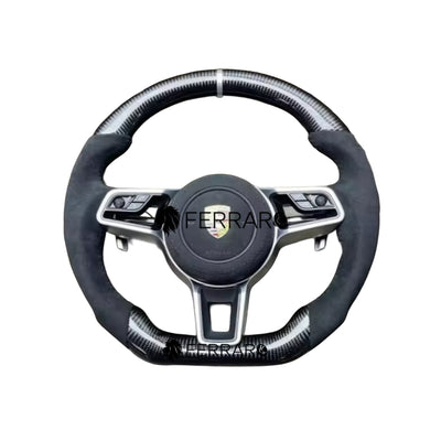 (PRENOTA)Volante per Porsche, Carbonio Diagonale, Galvanica, Linea Nera