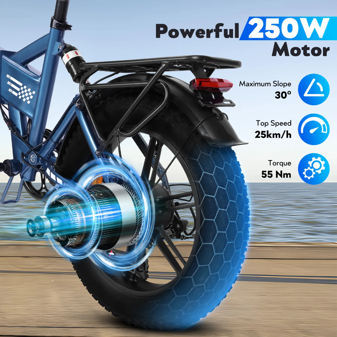 FerraroStore E20, Bici Elettrica Pieghevole, 20", Batteria 48V