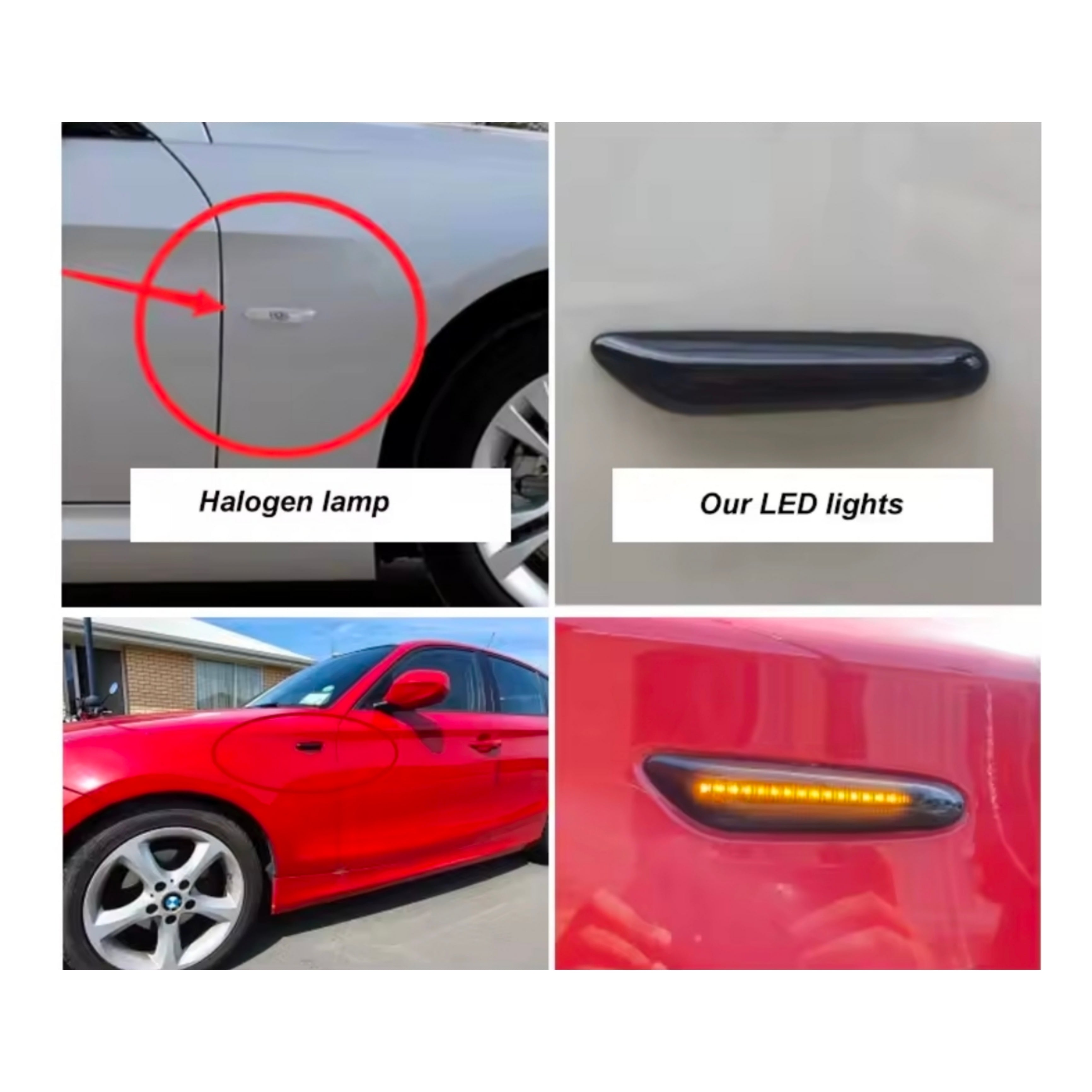 Frecce Laterale Led per BMW Serie 1, 3, 5, X3, X1 (Compatibilità in Descrizione), Plug and Play