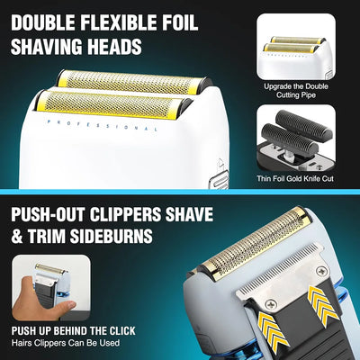 VGR Rullo | Professionale | Rasoio Barba | Pelle | Regola Barba | Ricaricabile | VGR V-362