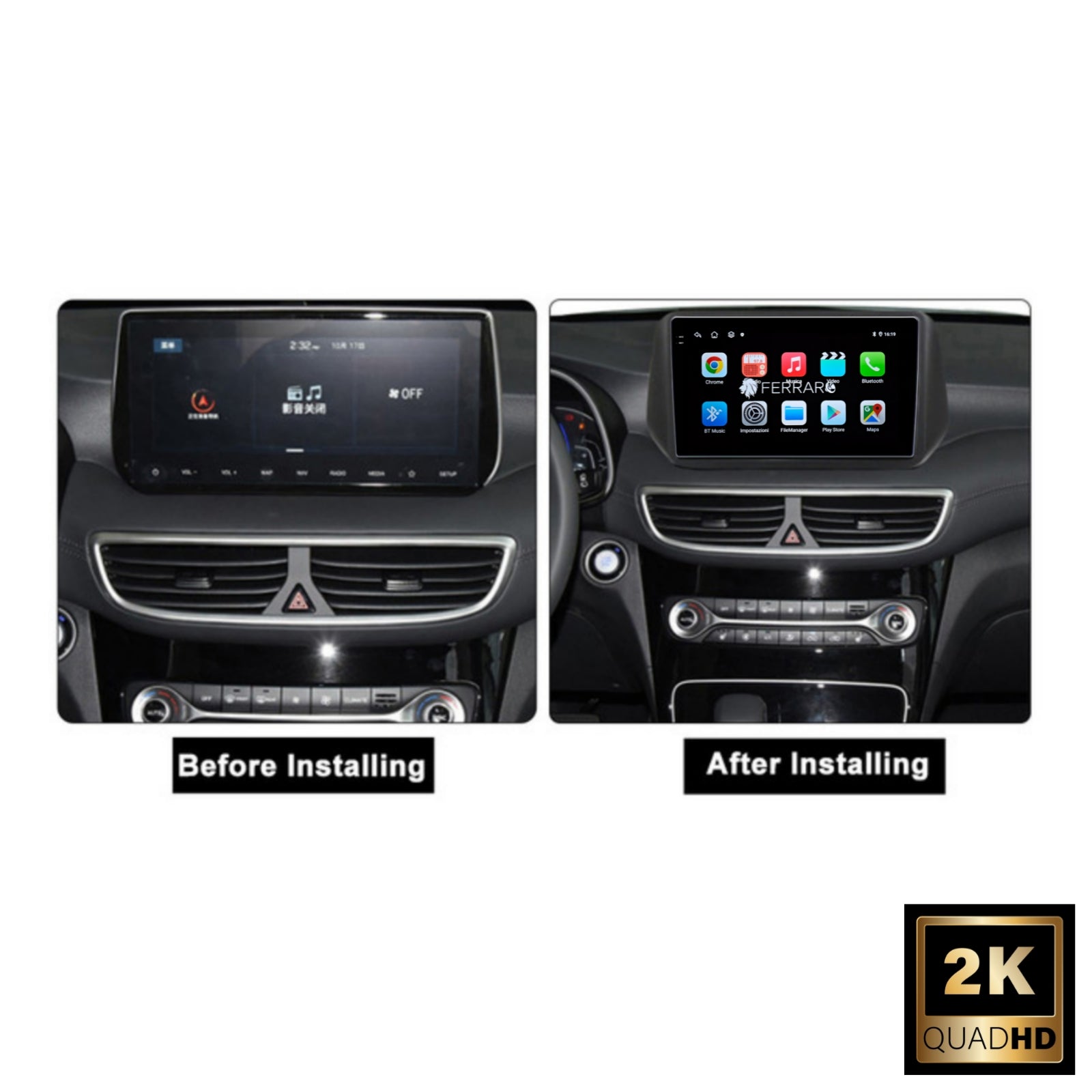 Autoradio per Hyundai Tucson 9" 2K | Dal 2018> | Android | Bluetooth | CarPlay | Android Auto | 12/256GB Ram