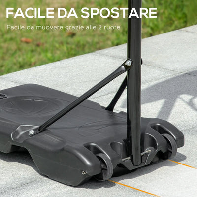 HOMCOM Canestro Basket con Altezza Regolabile 197.5-245cm, Base con Ruote e Tabellone, Blu