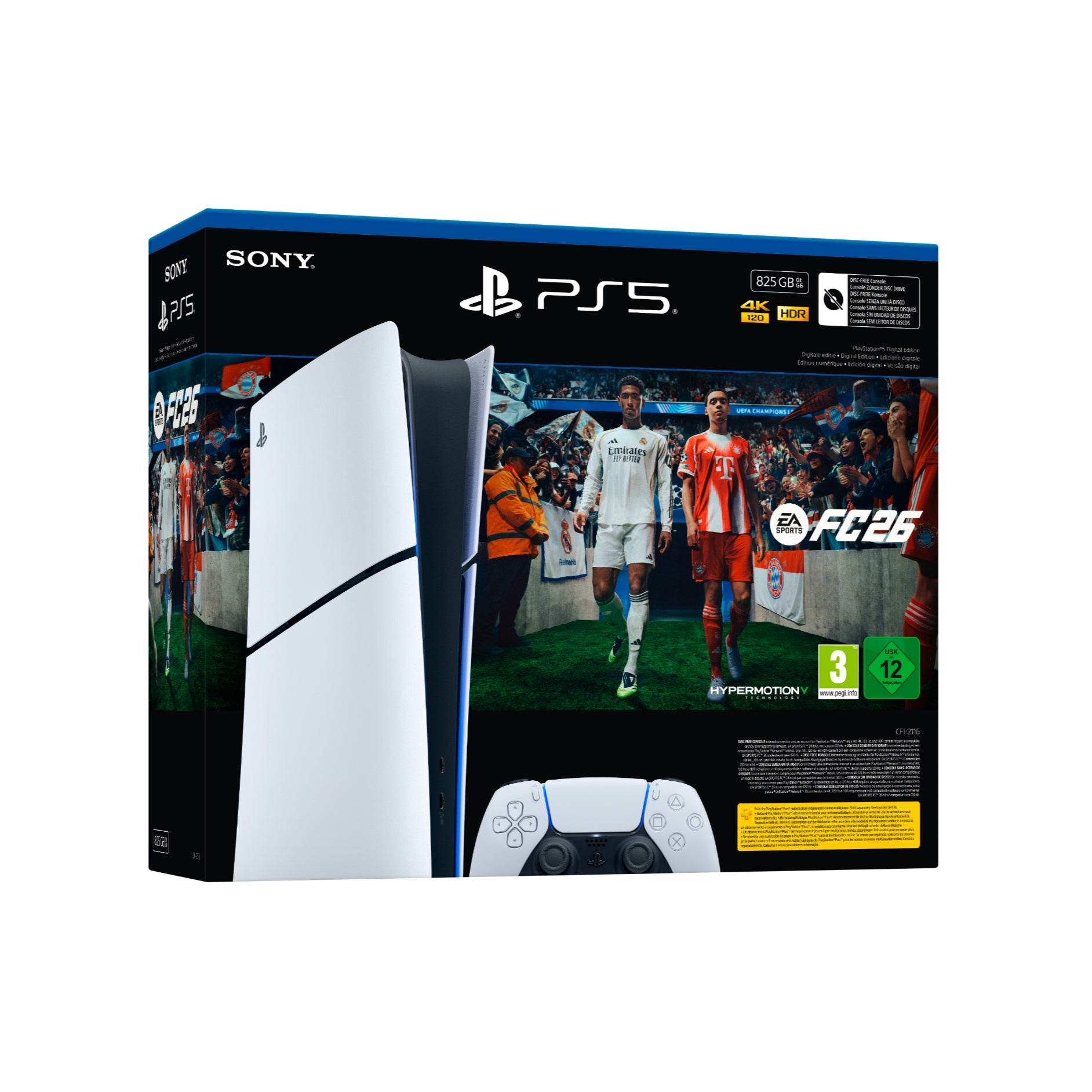 Pre-Ordine, PS5 Console 825GB Digital Edition E Chassis White + FC 26 ITA