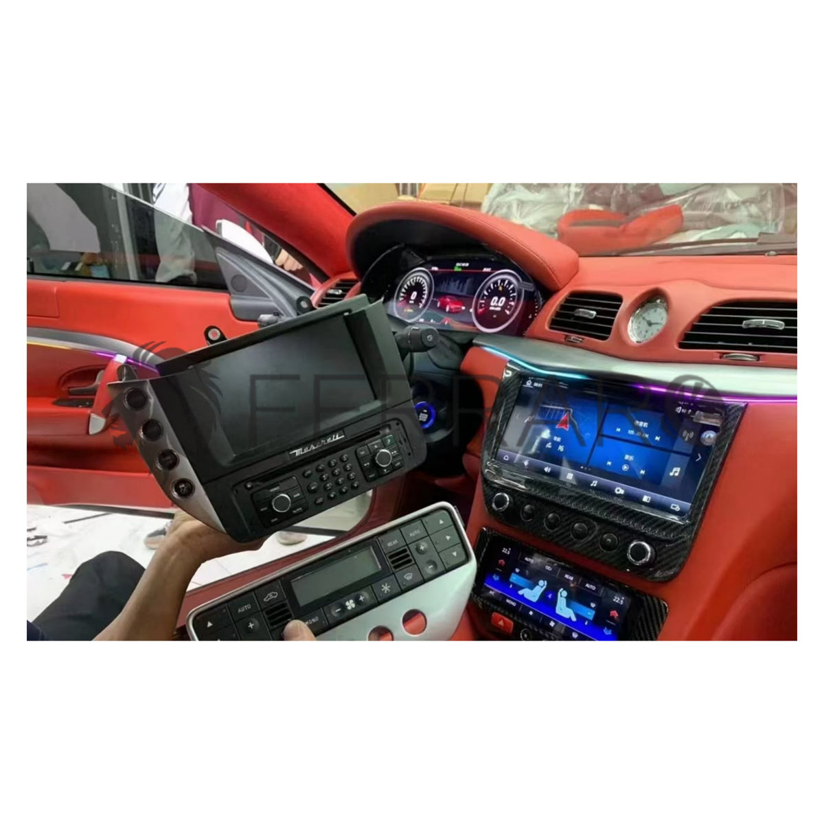 (PRENOTA) Autoradio per Maserati Gran Turismo (2007-2019) 12.3" Display Aria Condizionata e Android, Bluetooth, CarPlay, Android Auto, 8/128GB Ram