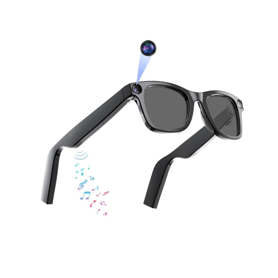 Occhiali Intelligenti, Registrazione Camera, Microfono, AI, BT, Wifi