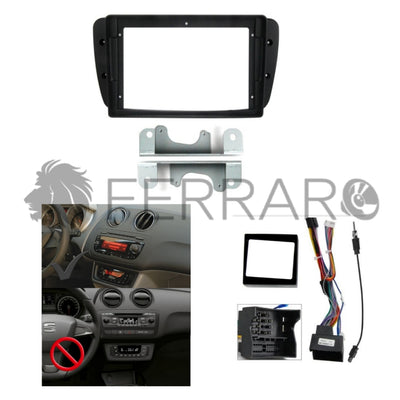 Kit Montaggio Autoradio 9"Pollici Seat Ibiza 6 (2008-2015), Mascherina, Cablaggio per Autoradio Android