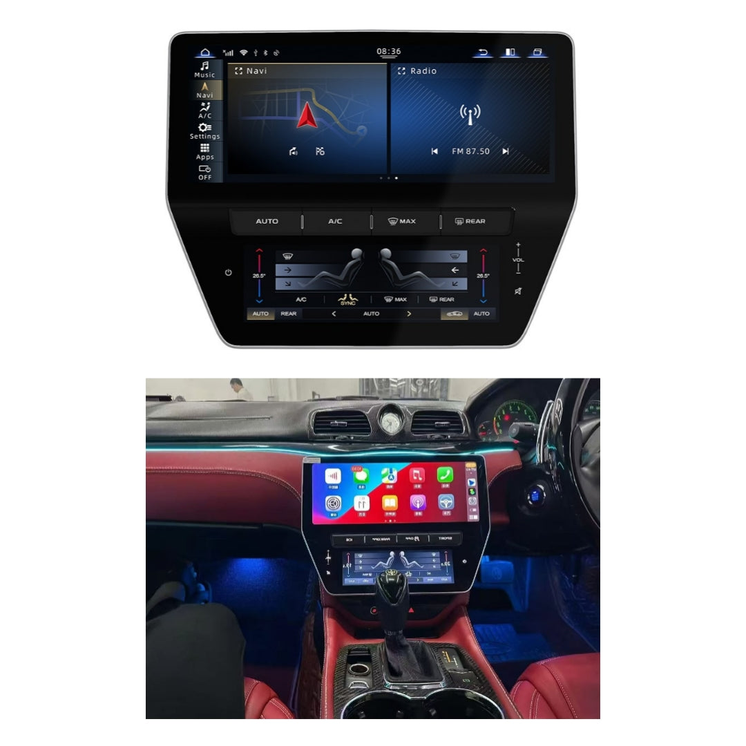 (PRENOTA) Autoradio per Maserati Gran Turismo (2007-2019) 12.3" Display Aria Condizionata e Android, Bluetooth, CarPlay, Android Auto, 8/128GB Ram
