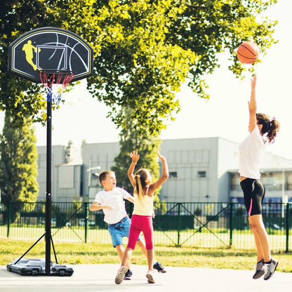 HOMCOM Canestro da Basket Altezza Regolabile in Acciaio con Base 112 × 74 × 365cm