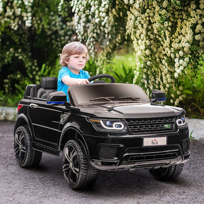HOMCOM Macchina Elettrica per Bambini 3-6 Anni con Telecomando, Luci LED e Clacson, in PP e Metallo, 110x68x52 cm, Nero