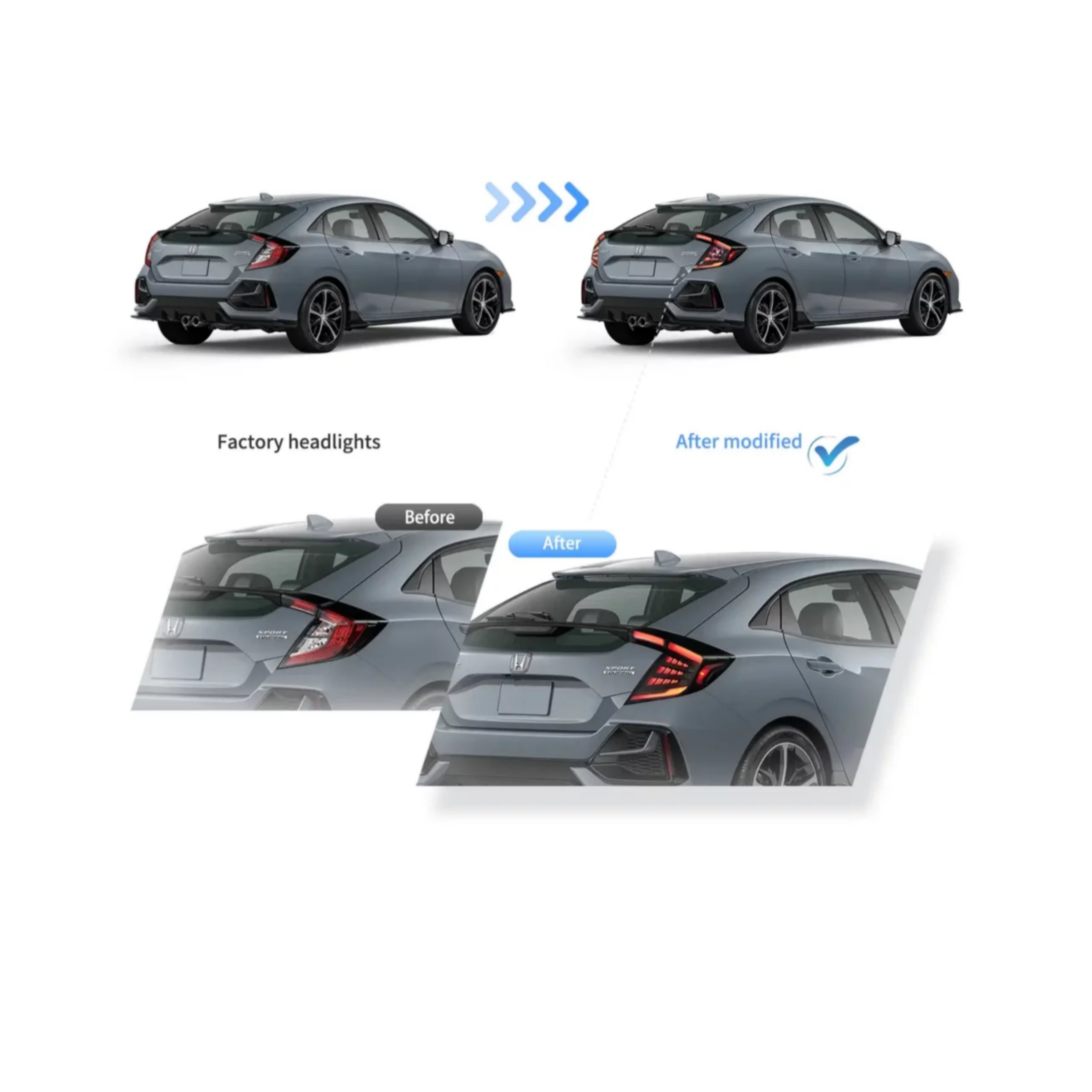 Fanali Posteriore Completo per Honda Civic 10ª (2018-2021) a LED