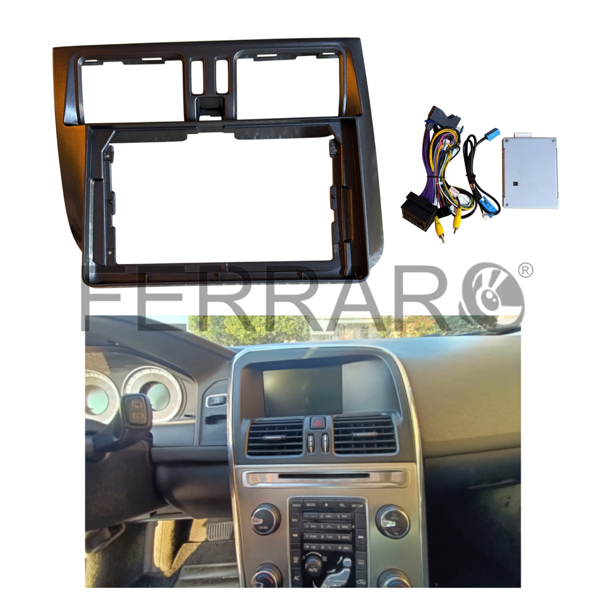 Kit Montaggio Autoradio 9"Pollici per Volvo XC60 (2008-2017) Mascherina, Cablaggio Autoradio Android