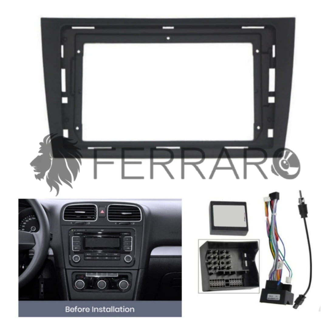Kit Montaggio Autoradio 9"Pollici Volkswagen Golf MK6 (2008-2012) Mascherina, Cablaggio Autoradio Android
