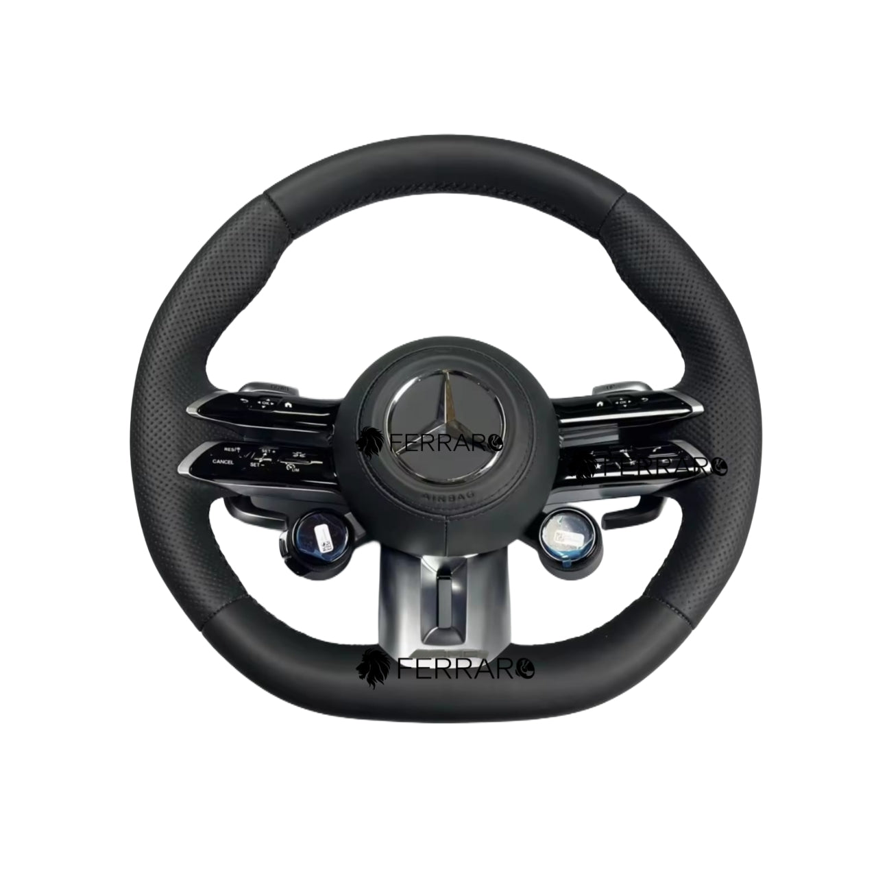 Volante per Mercedes, Nera, Linea Nera, Perforazione, Manopole, AMG
