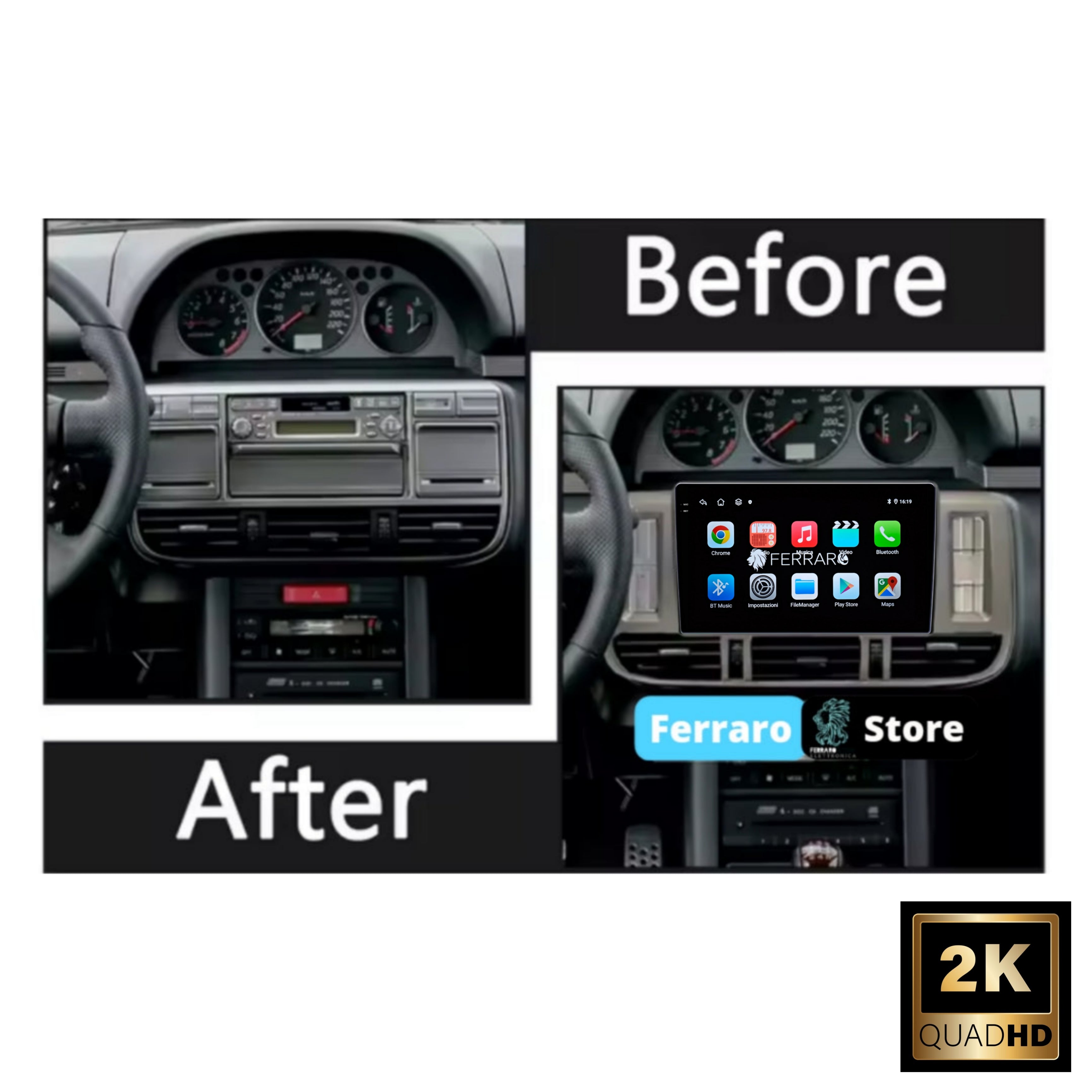Autoradio per Nissan X-Trail T30 9" 2K | 2000-2004 | Android | Bluetooth | CarPlay | Android Auto | 12/256GB Ram