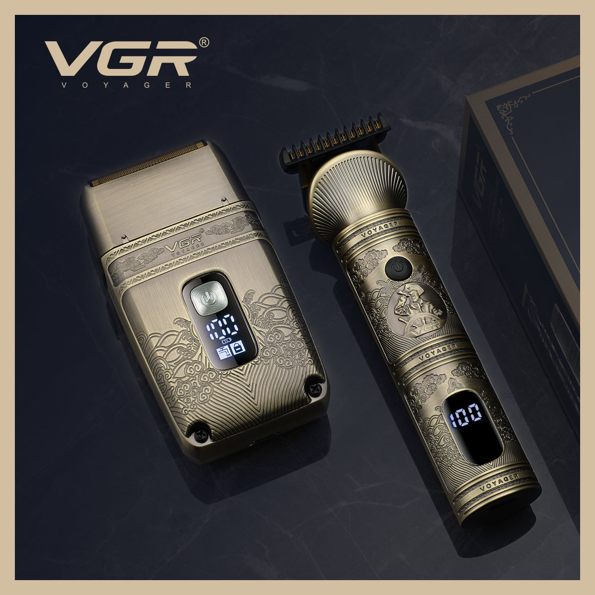 VGR Kit 2-1 Combo, Trimmer, Shaver, Accessori V-649