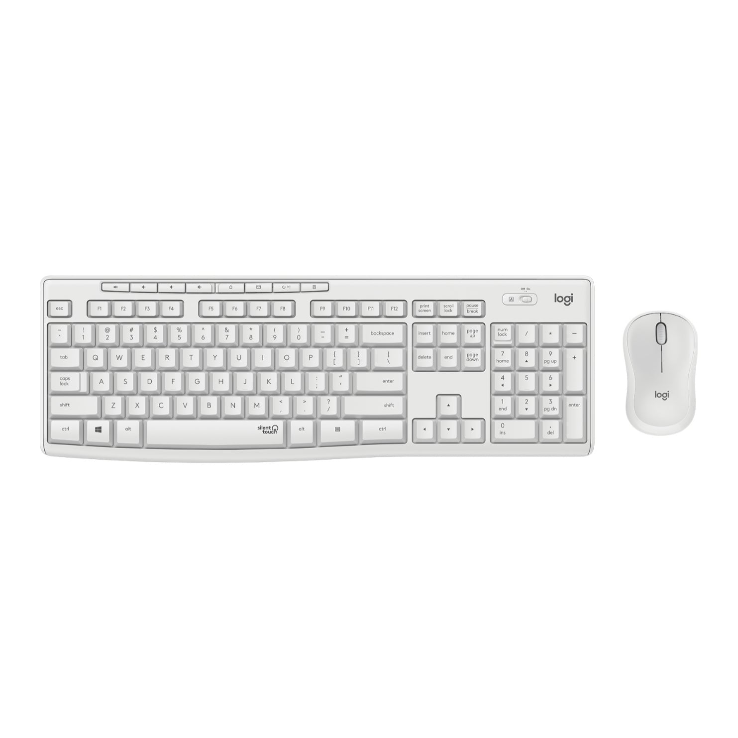 Logitech Tastiera + Mouse | Wireless, USB, Bianco, MK295 920-009821