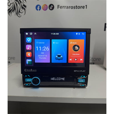 Autoradio Universale Motorizzato | 1Din 7"Pollici | Android | Bluetooth | CarPlay | Android Auto | 2/64GB Ram
