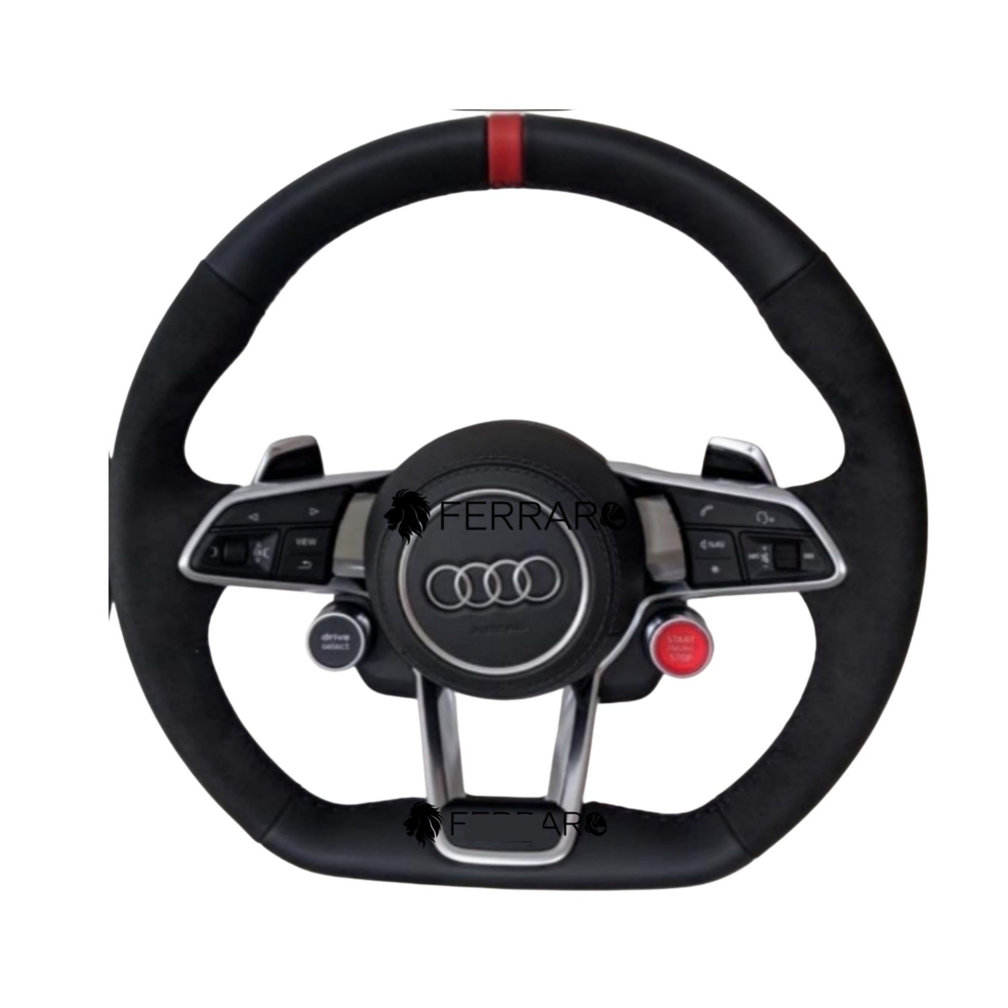 (PRENOTA) Volante  per Audi, Mezzo Forato, Galvanica, Pulsanti, RS