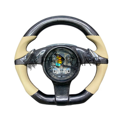 Volante Sportivo per Porsche Macan, Cayenne, Panamera , Carbonio, Customizzato in Pelle