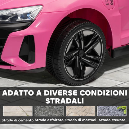 HOMCOM Auto Elettrica per Bambini 3-5 Anni con Telecomando, Sospensioni e Clacson, 103x58x41 cm, Rosa