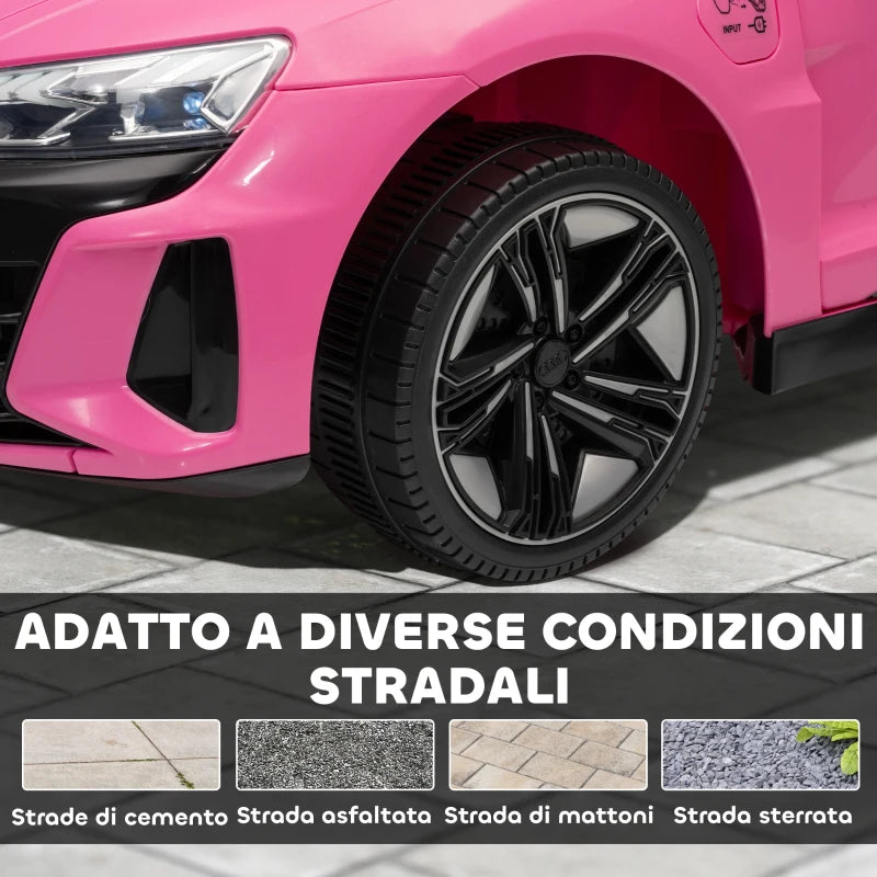 HOMCOM Auto Elettrica per Bambini 3-5 Anni con Telecomando, Sospensioni e Clacson, 103x58x41 cm, Rosa