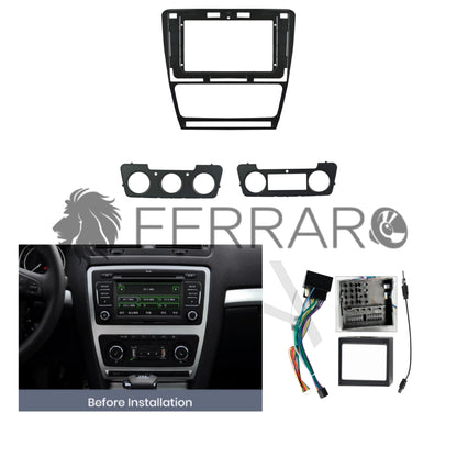 Kit Montaggio Autoradio 10.1"Pollici Skoda Octavia (2008-2012) Mascherina, Cablaggio Autoradio Android
