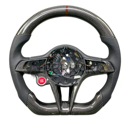 Volante Sportivo per Alfaromeo Giulia, Stelvio, Carbonio, Customizzato in Pelle