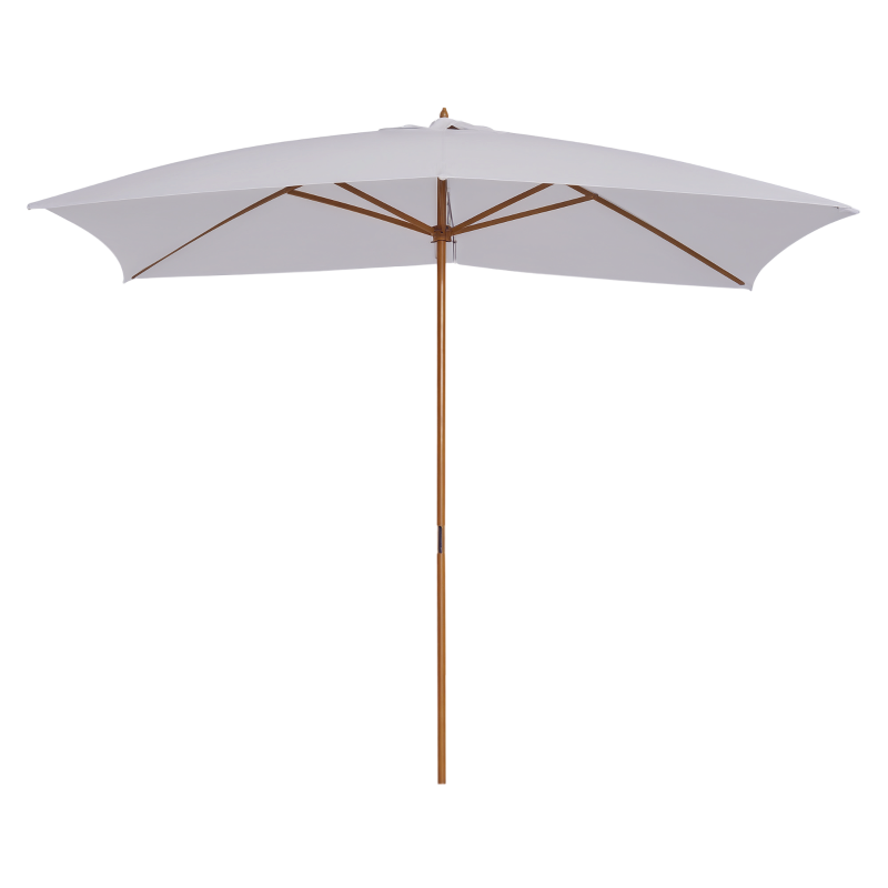 Outsunny Ombrellone m da Giardino 2x3 in Legno Laccato con Copertura Rimovibile, Bianco