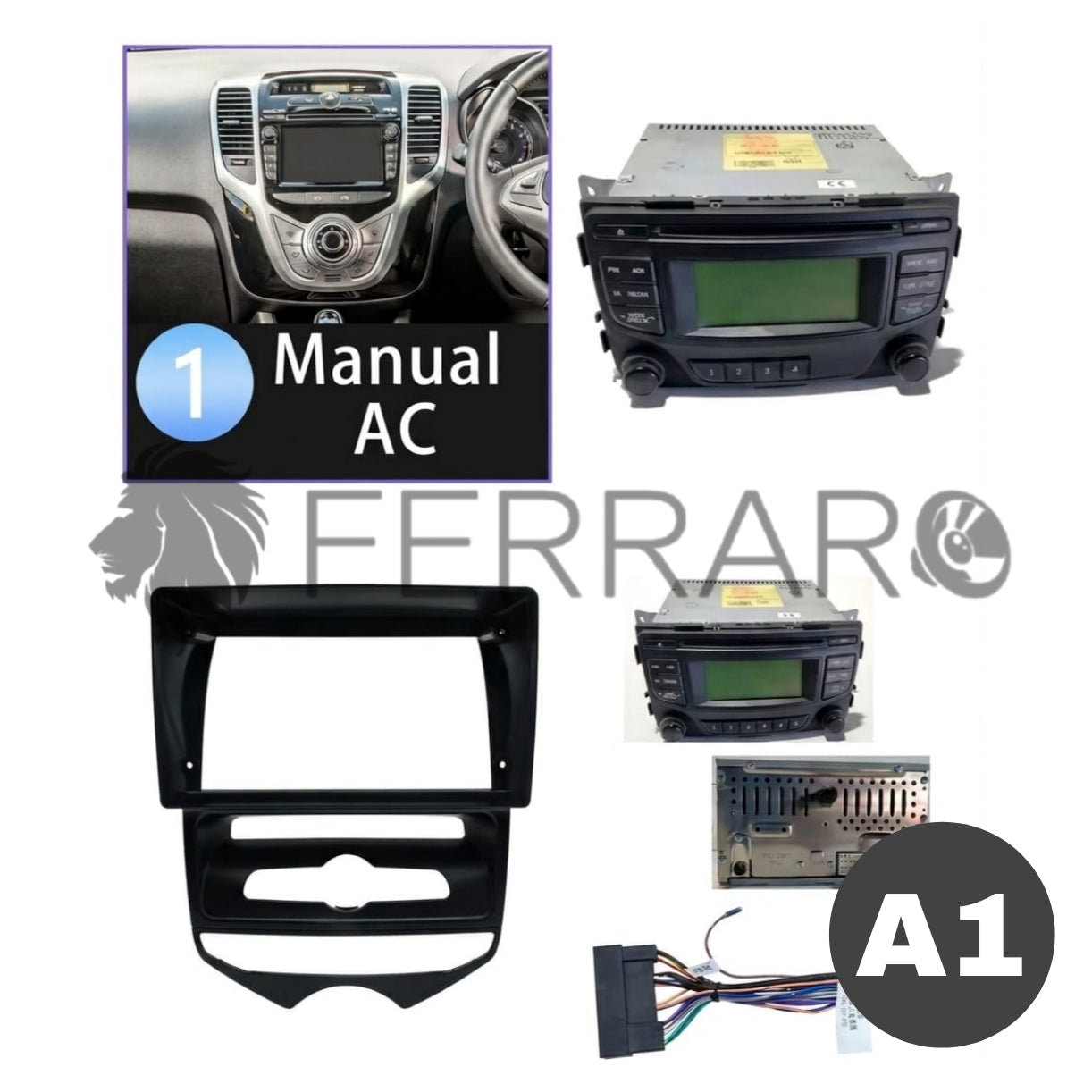 Kit Montaggio Autoradio 9"Pollici Hyundai IX20 Mascherina, Cablaggio per Autoradio Android