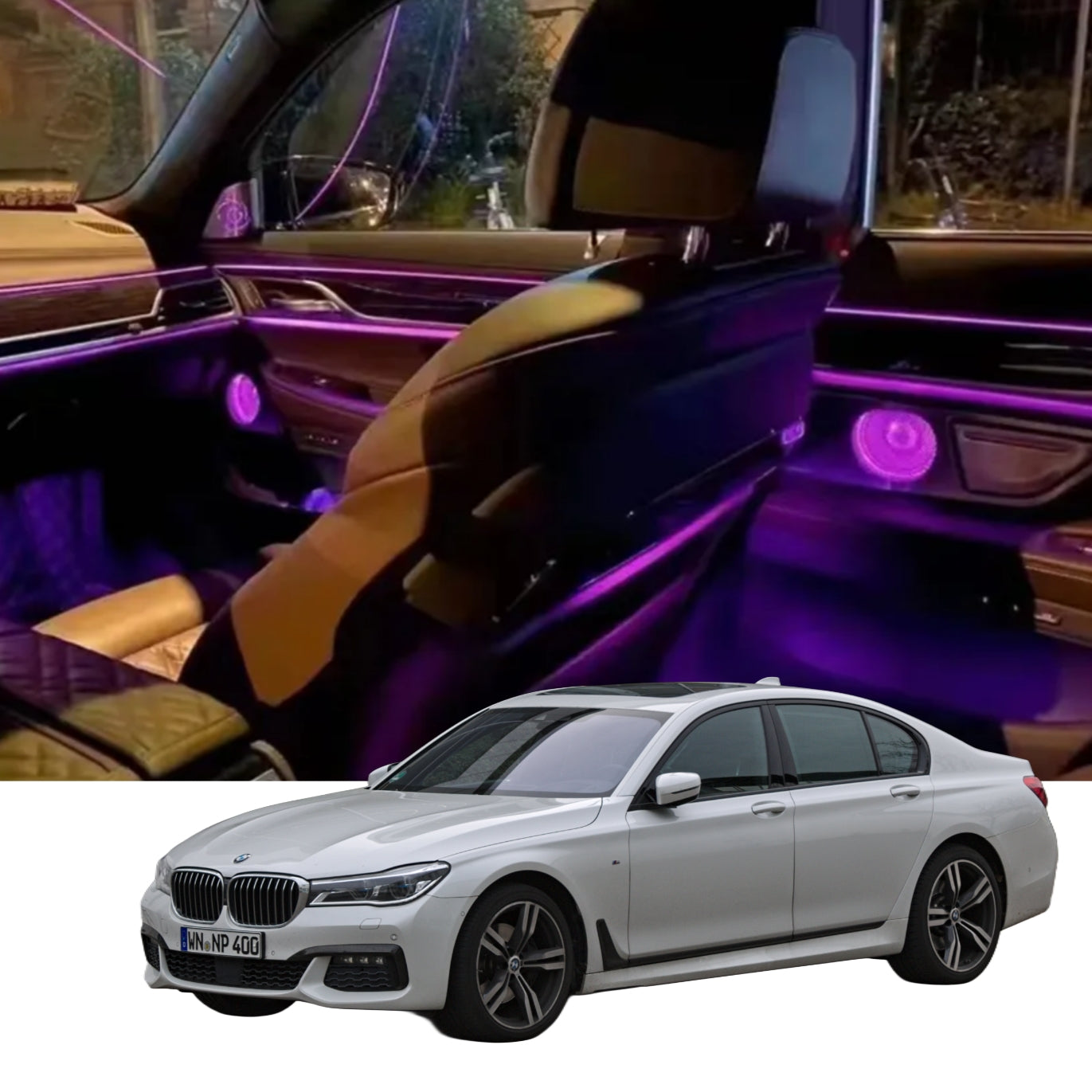 Ambient Light per BMW Serie 7, G11, G12 (2015-2023), 256 Colori RGB