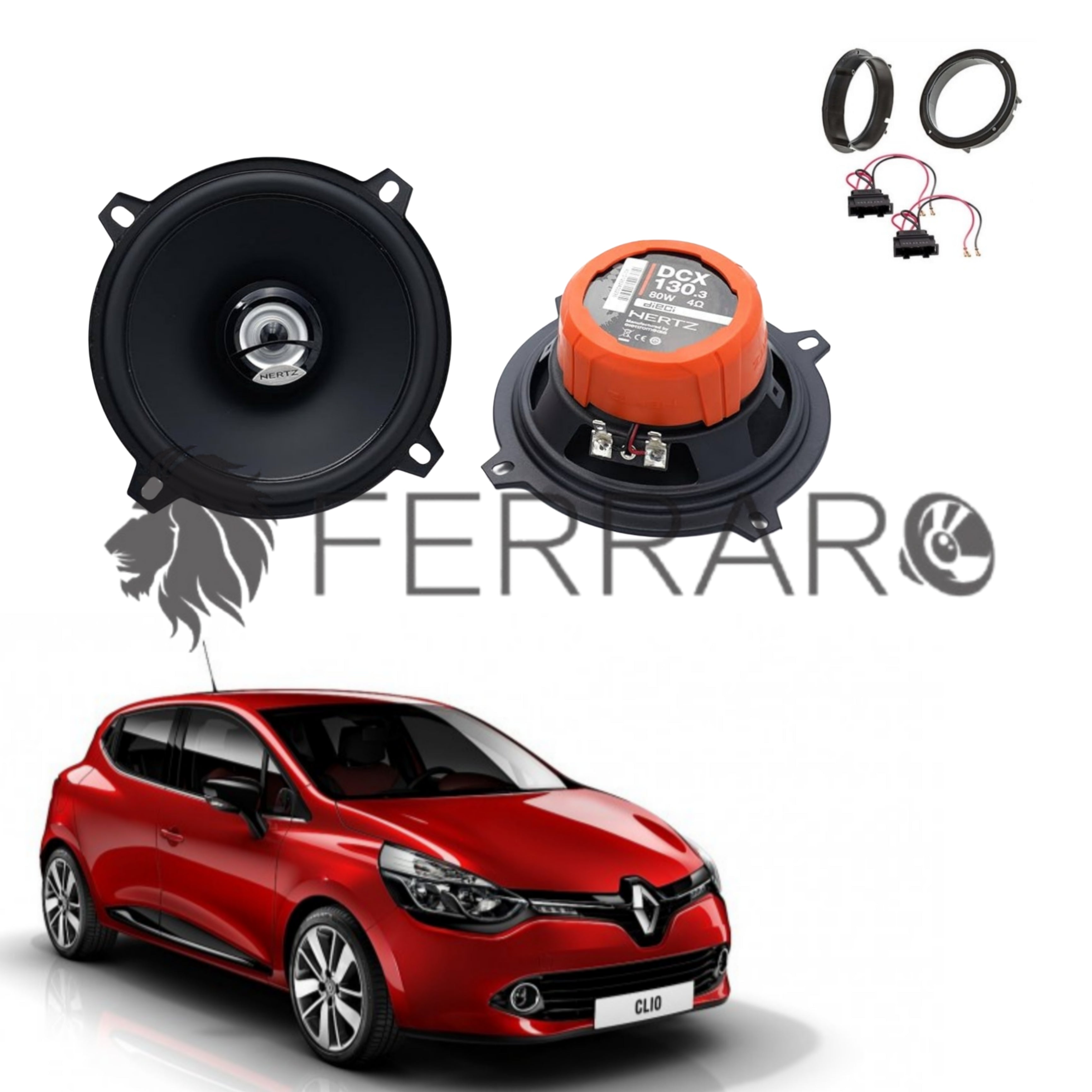 Hertz Kit 2 Casse | DCX 130.3 | Posteriori | Renault Clio 4ª Serie dal 2012>