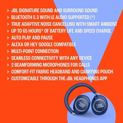JBL LIVE770nc Cuffie Bluetooth con True Adaptive Noise