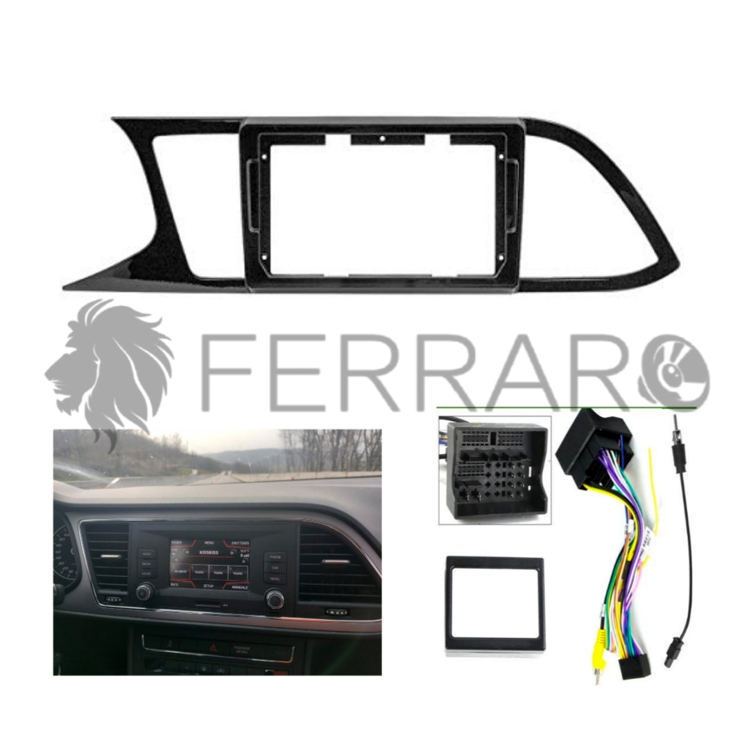 Kit Montaggio Autoradio 9"Pollici Seat Leon 3 5F (2013-2019), Mascherina, Cablaggio per Autoradio Android
