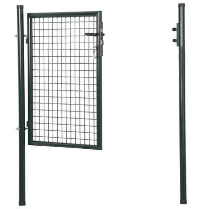 HOMCOM Cancello da Giardino in Acciaio con Serratura e 3 Chiavi, 97x150cm, Verde