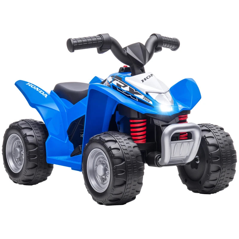 AIYAPLAY Quad Elettrico per Bambini 18-36 Mesi con Luci LED, Clacson e Pedali, 65.5x38.5x43.5 cm, Blu