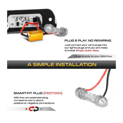 Set Luci Targa a Led per Smart Mercedes-Benz W164, X164, W251, ML, GL, Classe R , Plug and Play