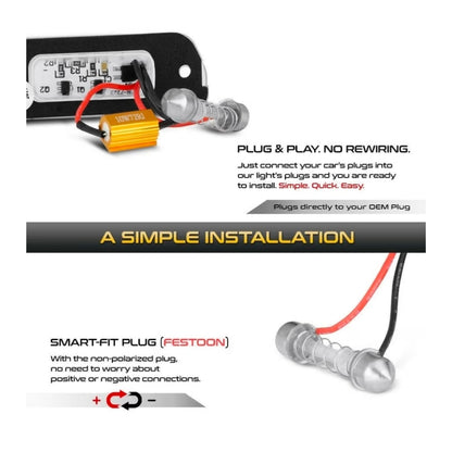Set Luci Targa a Led per Smart Mercedes-Benz W164, X164, W251, ML, GL, Classe R , Plug and Play