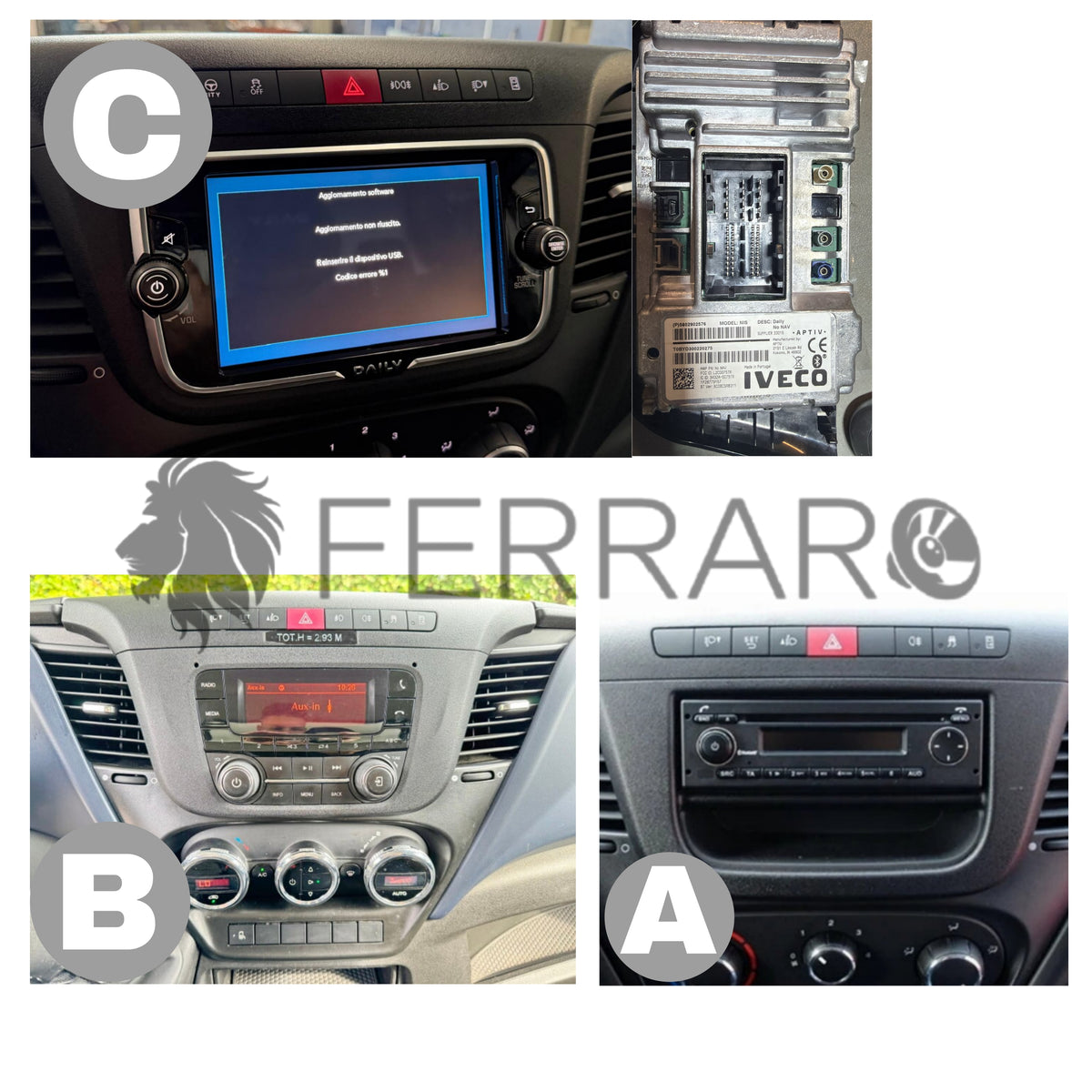 Kit Montaggio Autoradio 9"Pollici Iveco Daily (2013-2021) Mascherina, Cablaggio Autoradio Android