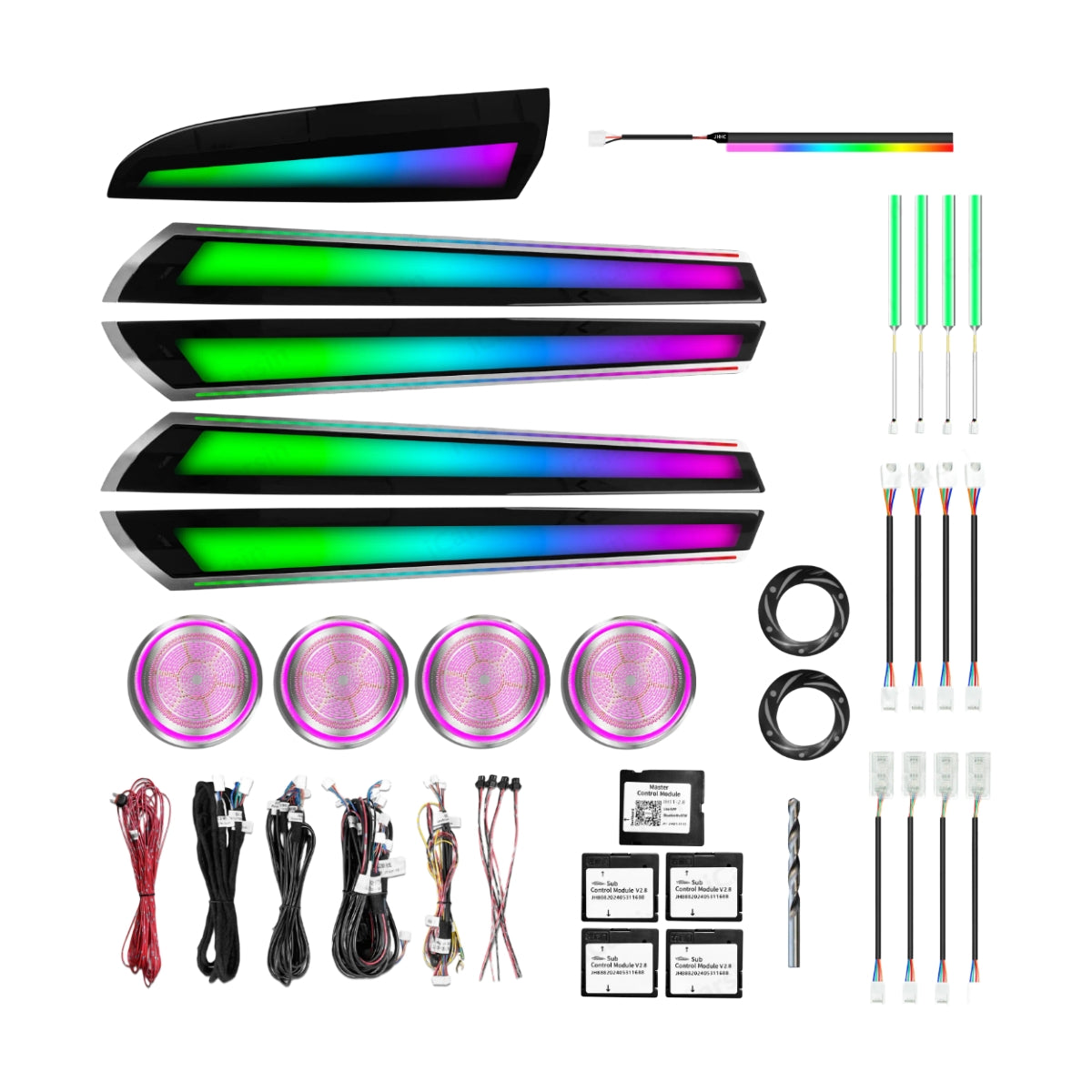 Ambient Light per BMW X3, X4, F25, F26 (2010-2018), 256 Colori RGB