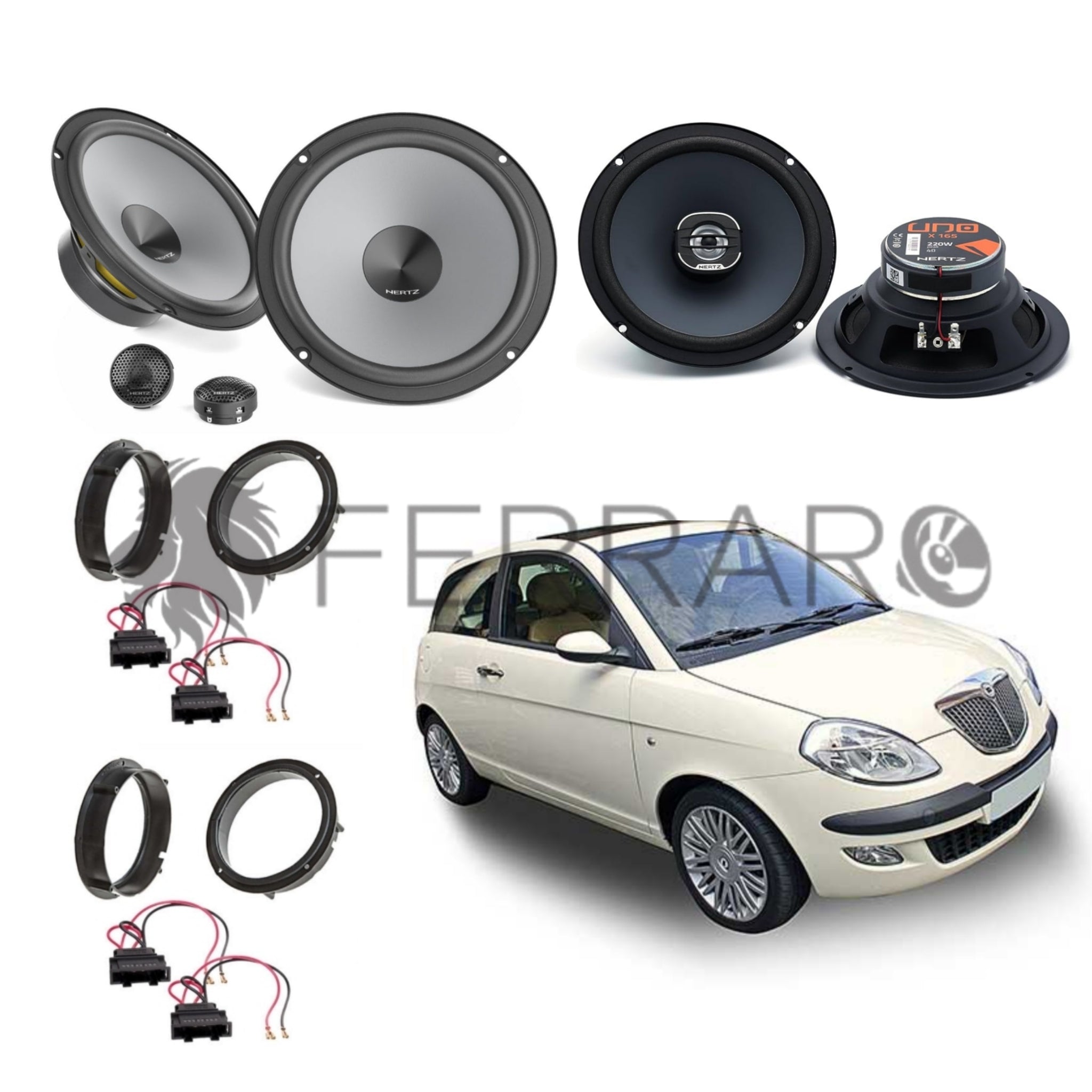 Hertz Kit 6 Casse | X 165 | K 165 | Ant/Post | Lancia Y (2003-2012)