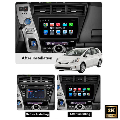 Autoradio per Toyota Prius+ (2012-2021) 9" 2K, Android, Bluetooth, CarPlay, Android Auto, 12/256GB Ram