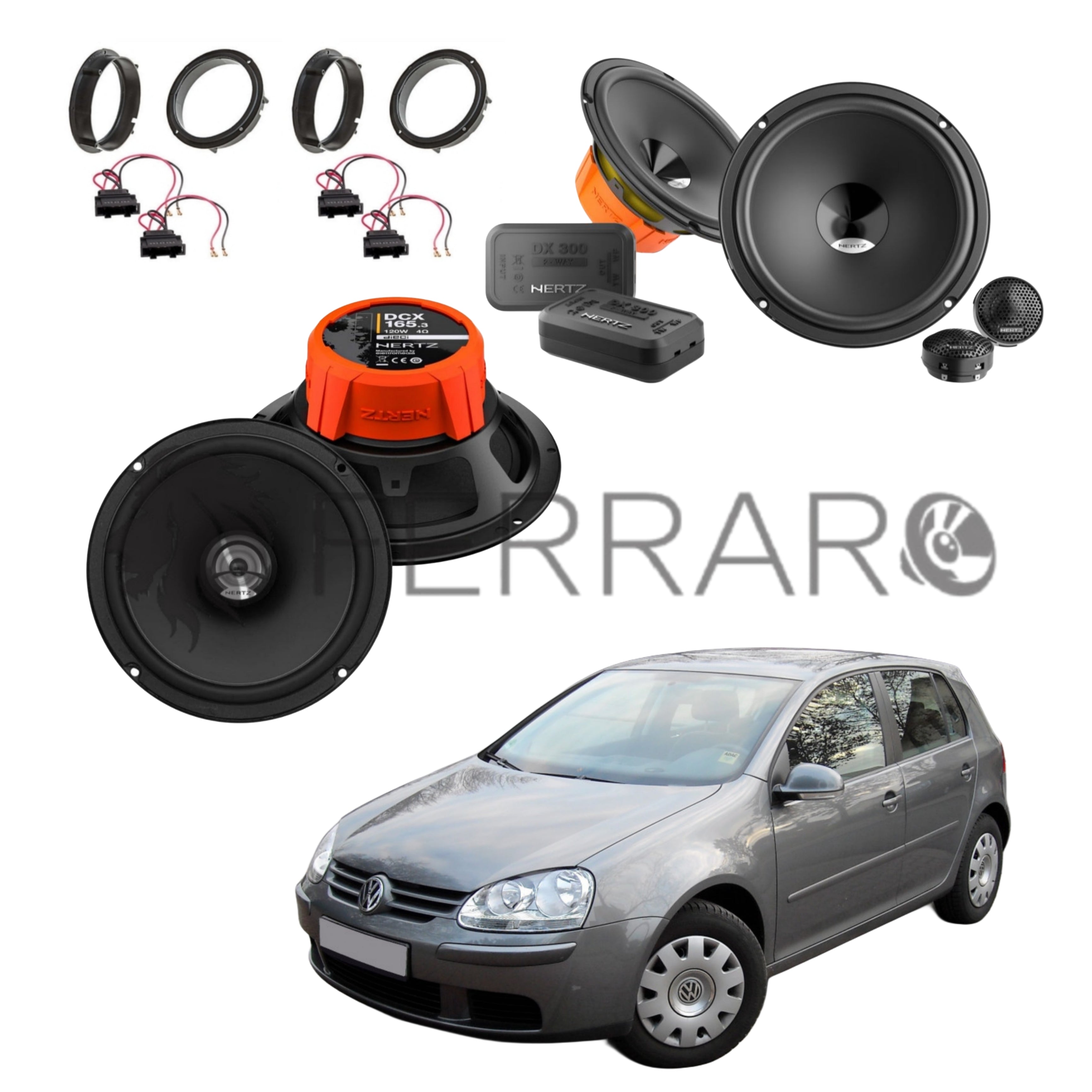 Hertz Kit 6 Casse | DSK 165.3 | DCX 165.3 | Ant/Post | VW Golf 5ª Serie dal 2003>
