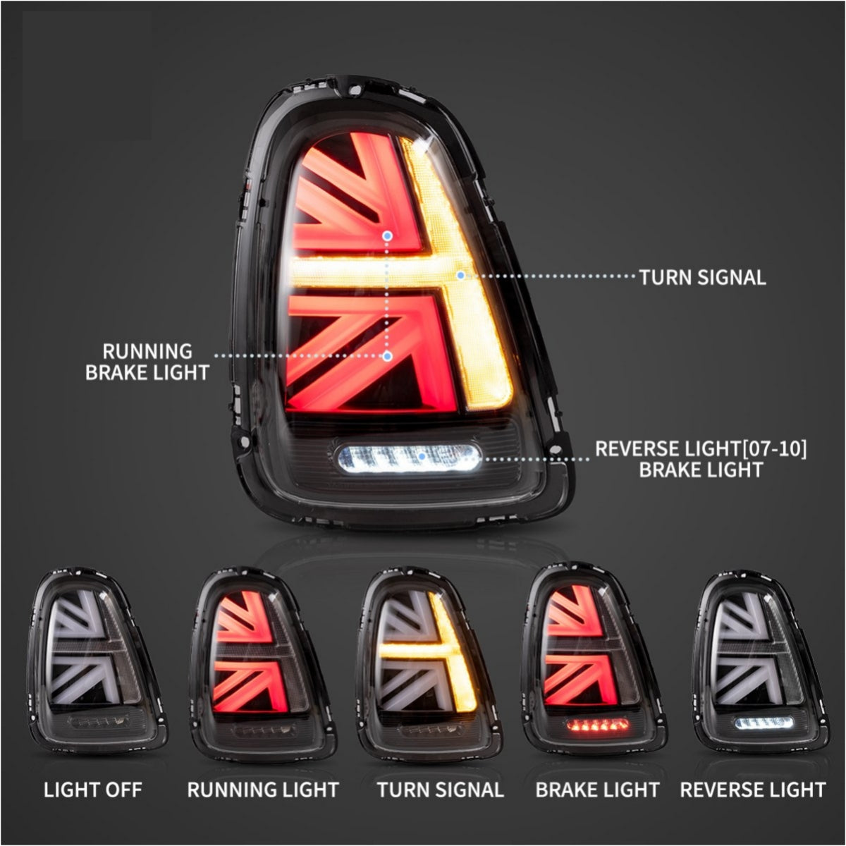 Fanali Posteriore Completo per BMW Mini Cooper S R56, R57, R58, R59 (2007-2013) a LED