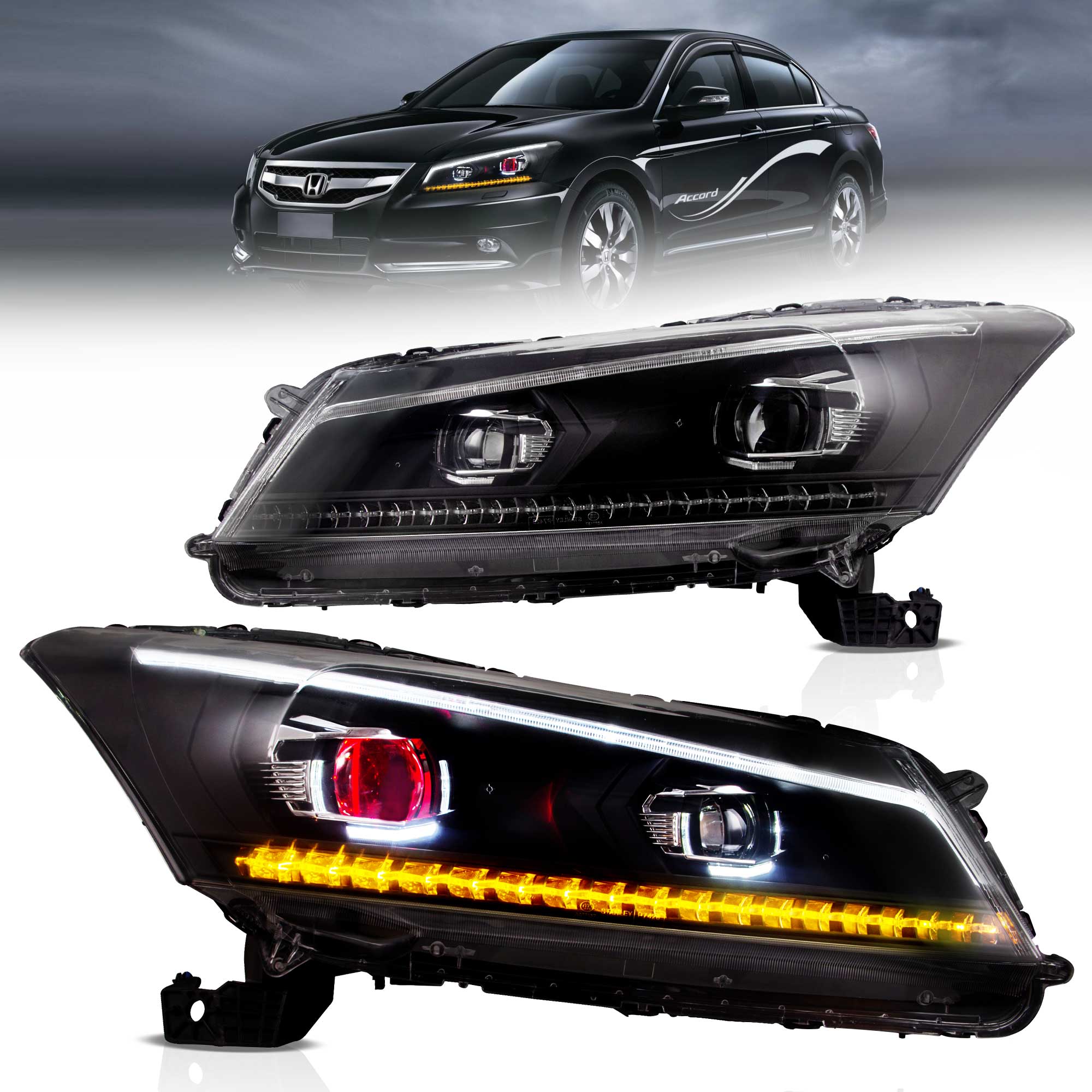 Fanali Anteriore Completo per Honda Accord VIII (2008-2012) a LED