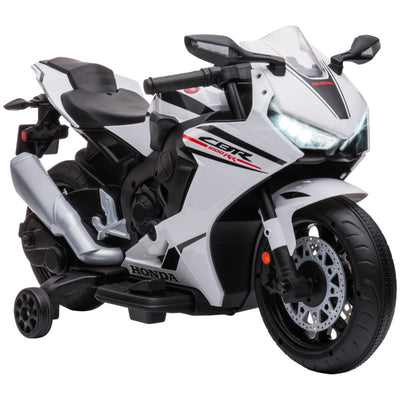 HOMCOM Moto Elettrica per Bambini con Licenza HONDA, Batteria 6V Ricaricabile, Velocità 3km/h, Bianco