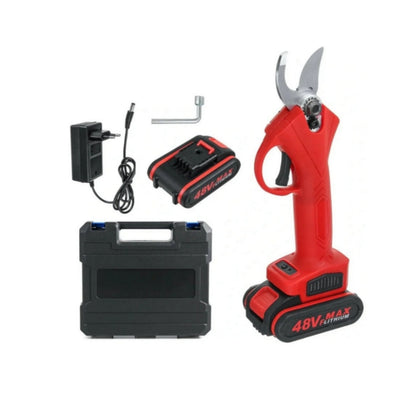 Forbici Cesoia Potatura, Doppia Batteria 48V-3Ah, Taglio 30mm, Valigetta