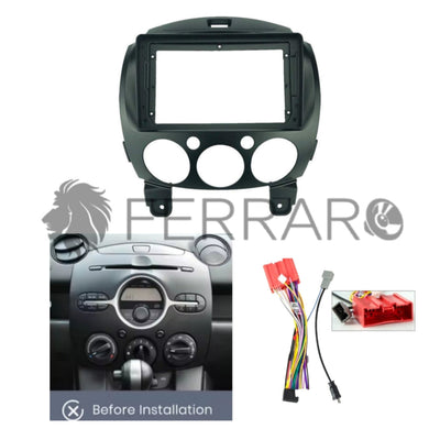 Kit Montaggio Autoradio 9"Pollici Mazda 2 (2007-2014) Mascherina, Cablaggio Autoradio Android