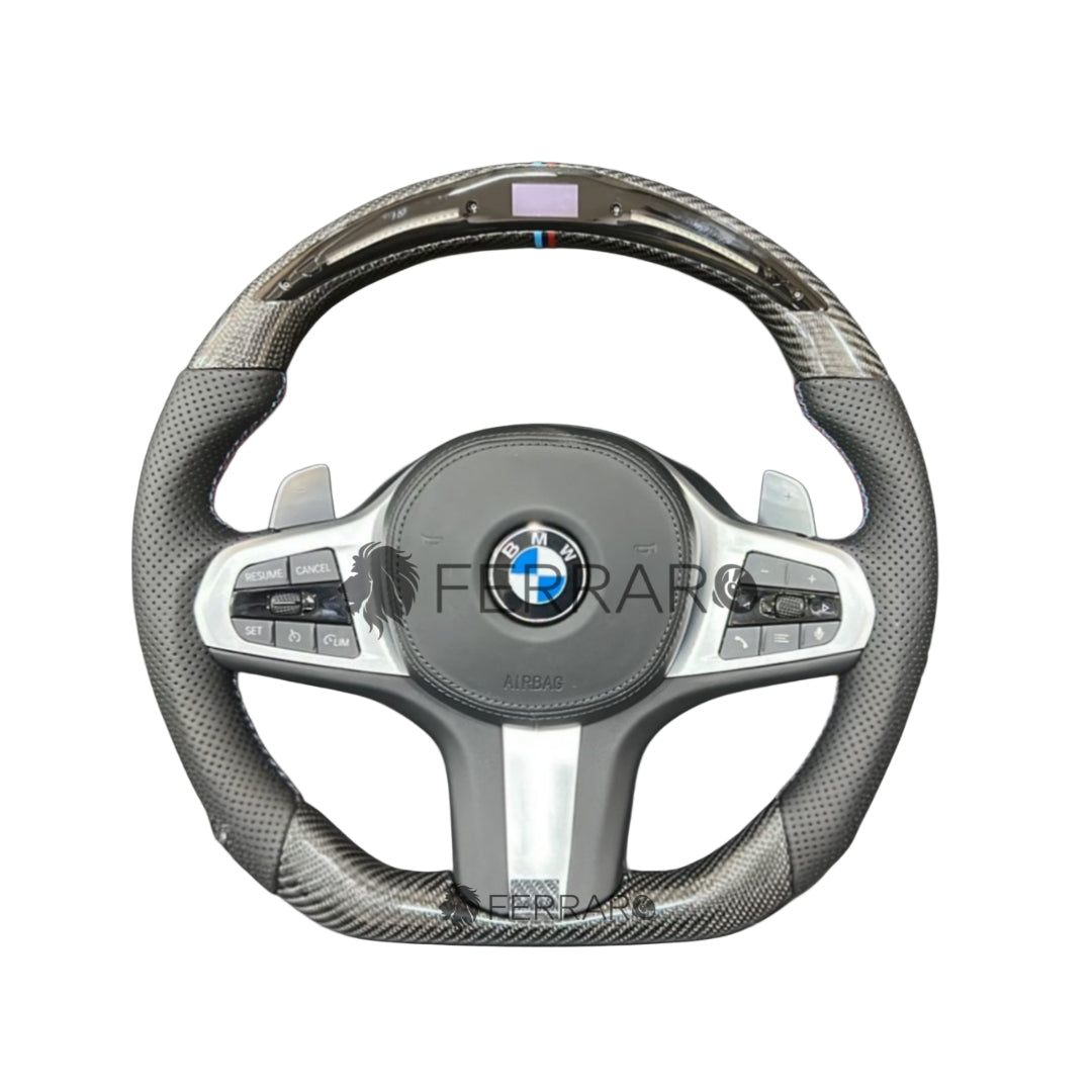 Volante per BMW, Carbonio Diagonale, LED, Punzonatura, Galvanica, Sport